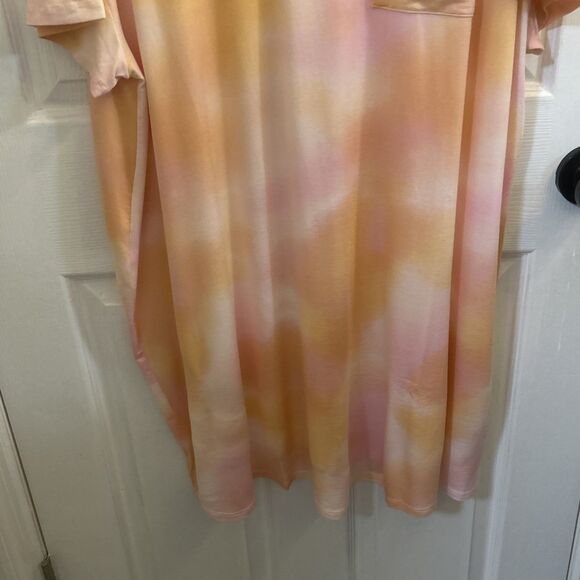 NWT Stars Above Plus 1X Sleep Shirt Nightgown Tie Dye Pink Modal Soft Pajama - Picture 3 of 16